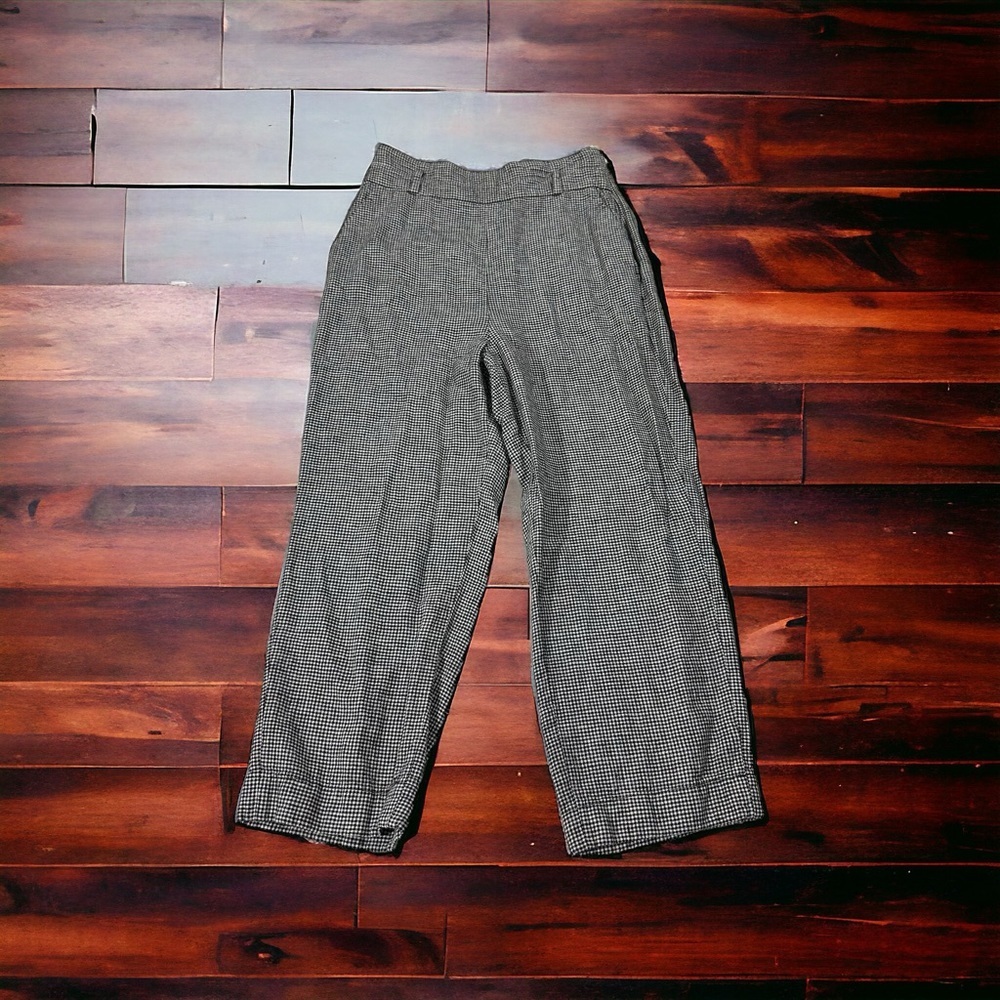 Zara Woman Sam 851 2-Tone Grey Houndstooth Capris Pants Size Sm 27x21 High-Rise